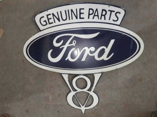 Porcelain Ford Parts Sign Size 35.  5 " X 37 " Inches Double Sided Pre - Owned