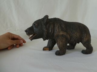 Antique Carved Wood Black Forest Bear