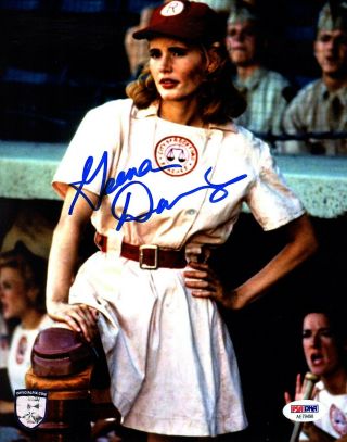 Geena Davis Signed Autograph " A League Of Their Own " 8x10 Photo Psa/dna Ae79498
