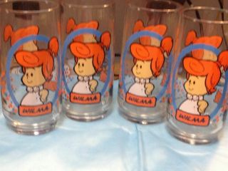 1986 Pizza Hut Flintstone Glasses - - Four Wilma - - - - - - - - - - - - - - - - - - - - - - - - - - - - - - Dc
