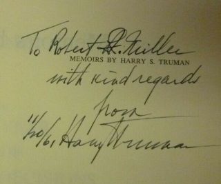 Harry Truman Signed Kansas City Edition Year Of Decision 1955 Hard Cover