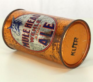 WEHLE •MULE HEAD STOCK ALE• OI FLAT TOP BEER CAN WEST HAVEN,  CONNECTICUT CONN CT 6