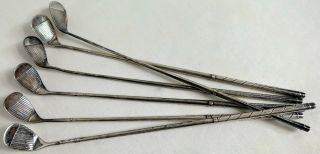Set of Six Alvin Sliver Golf Club Swizzle/Stir Sticks 2