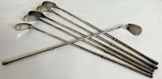 Set of Six Alvin Sliver Golf Club Swizzle/Stir Sticks 6