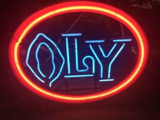 Olympia Beer Neon Lighted Sign Oly Washington 24 " Across