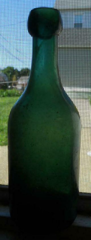 Philadelphia Dug I95 Iron Pontil Green Civil War Era Mineral Water Soda Bottle