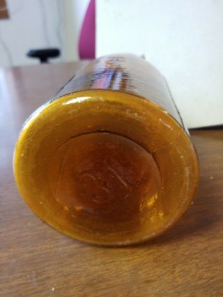 Antique Globe Amber Glass Fruit/Canning Jars Quart 31 2