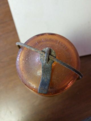 Antique Globe Amber Glass Fruit/Canning Jars Quart 31 4