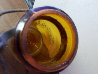 Antique Globe Amber Glass Fruit/Canning Jars Quart 31 6