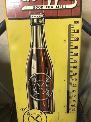 1940s Vintage Dr.  Pepper Good For Life Metal Thermometer Sign 25 3