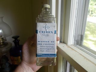 Esco Embalming Fluid Bottle W/label Cavrex Master Of Cavities For Dead Bodies