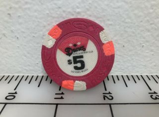 Rare Dunes $5 Red,  White & Orange,  House Las Vegas Casino Chip