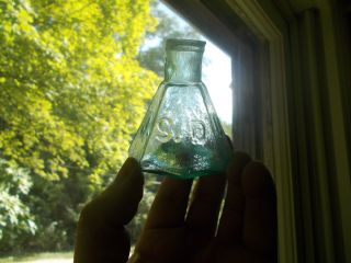 Open Pontil J.  S.  Dunham 1850s Umbrella Ink Bottle From St.  Louis,  Mo Real Crude