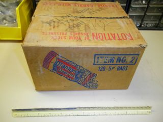VINTAGE 1940 ' s PLANTERS PEANUTS STORE DISPLAY BOX 5 Cents 120 bags Rare 2
