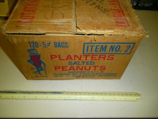 VINTAGE 1940 ' s PLANTERS PEANUTS STORE DISPLAY BOX 5 Cents 120 bags Rare 4