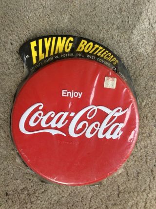 Vintage 1971 Coca Cola Advertising Flying Bottle Cap,  Frisbee Style Toy,  Nip