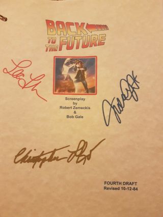 Back To The Future Signed 4th Draught Script.  Michael J Fox