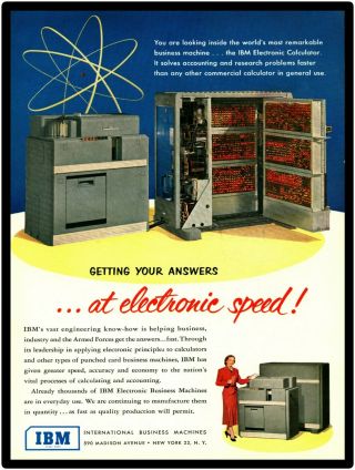 Ibm Vintage Computers Metal Sign: Cold War " Electronic Calculator.  "