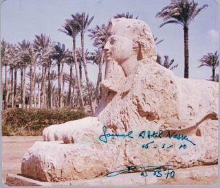 Egypt President Gamal Abdel Nasser 1918 - 70 Autograph Signed Photo 5 " X5,  5 "