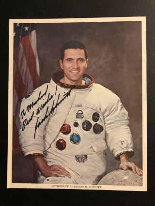 Harrison Scmitt Senator Nasa Astronaut Apollo 17 Moonwalk Signed Photograph