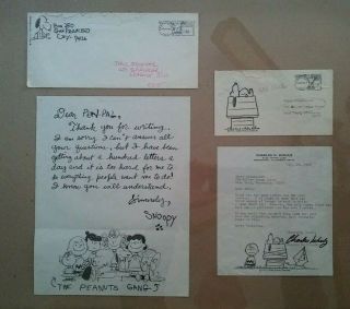 Charles Schulz Letters,  Signed Personal Letter And Snoopy Pen - Pal Letter