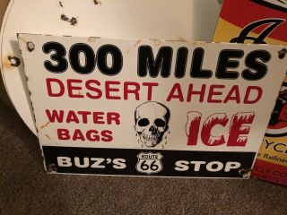 Vintage Buz’z Route 66 Porcelain Sign