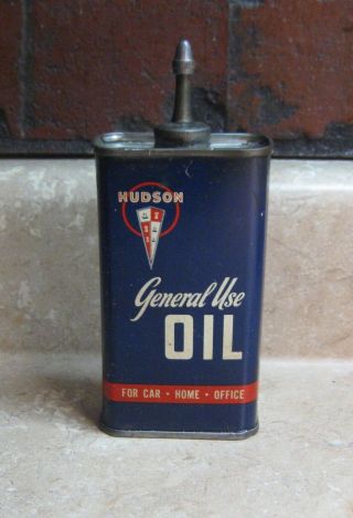 Vintage Car Household Hudson 4 Oz Oil Can With Lead Spout