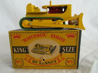 1960 Matchbox King Size K - 3a Caterpillar D.  9 Bulldozer W/ C - Type Crown Box