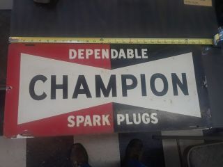 Dependable Champion Spark Plugs Metal Sign