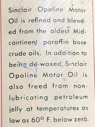 Sinclair Opaline Oil Can 12