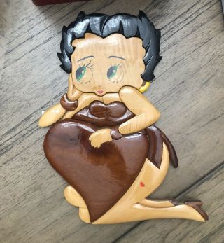 Vintage Wooden Betty Boop Wall Hanging Wood Plaque Sign