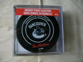 Tim Hortons Coffee Nhl Vancouver Canucks Hockey Puck Coasters Set Of 6