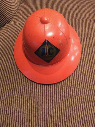 Allis Chalmers Farmers Hard Shell Hat.  Orange Color.  Vintage.  Cool Cap