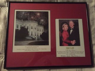 President Bill & Hillary Clinton Authentic Signed Commemorative Print 1999
