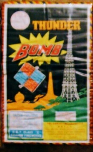 Firecracker Brick Label Thunder Bomb 80/16 Kwangtung,  China 1 1/2 "