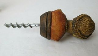 RARE Antique Syroco Italian Peasant Boy Figural Straight Pull Corkscrew 5