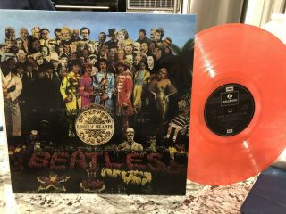 The Beatles Sgt Peppers Lonely Hearts Lp Pink/red Colored Vinyl Gorgeous