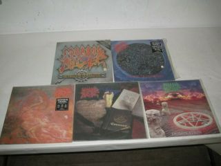 Morbid Angel Set Of Five Records - Abominations / Altars / Domination Green