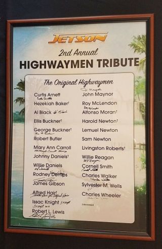Florida Highwaymen 2014 Show Poster Signed By 17 Hall Of Fame Artists