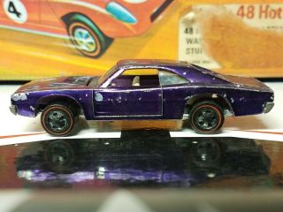 Vintage 1968 Mattel Redline Hot Wheel Purple Custom Dodge Charger