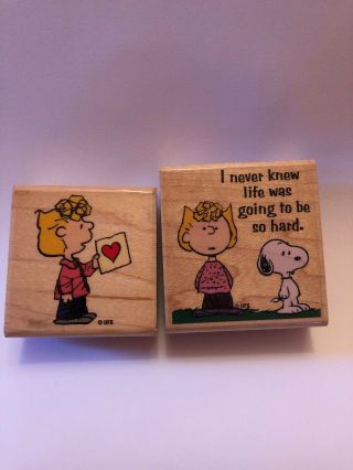 Peanuts Snoopy 2 Rare Rubber Stamps 2001 2002 Sally