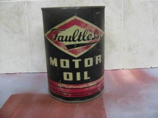 Dx Faultless Motor Oil One Quart Metal Oil Can