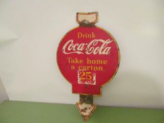 Coca Cola Display Sign From De 1930s Two Sided Coke 12 " By 18 " Tall