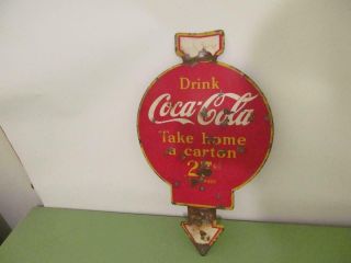 COCA COLA DISPLAY SIGN FROM DE 1930S TWO SIDED COKE 12 