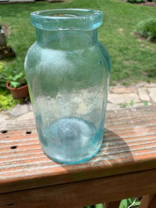 Large Utility Bottle or Jar with a HUGE iron Pontil 2