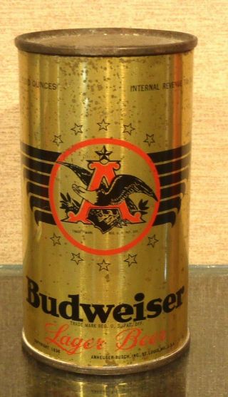 1942 Open Stars Bottom Opened Budweiser Oi Irtp Flat Top Beer Can St Louis Mo