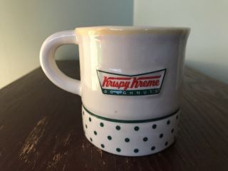 Krispy Kreme Doughnuts Coffee Mug Donut On Bottom Inside 8 Oz Cup Green Dots