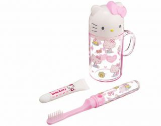 Sanrio Hello Kitty Toothbrush Toothpaste Set With Cup