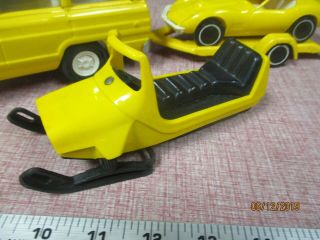 Tonka Yellow Jeep Wagoneer,  Trailer,  Corvette,  Snowmobile 3