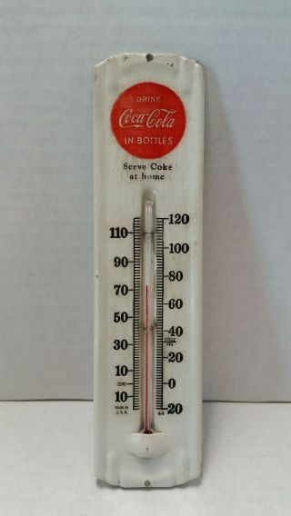 Coke 9 Inch Metal Thermometer 1948